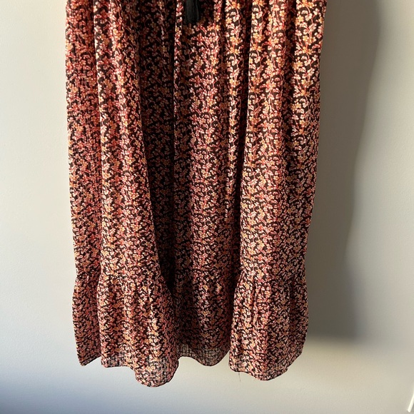 Vanessa Bruno red and black floral printed silk midi/maxi dress - Picture 3 of 6